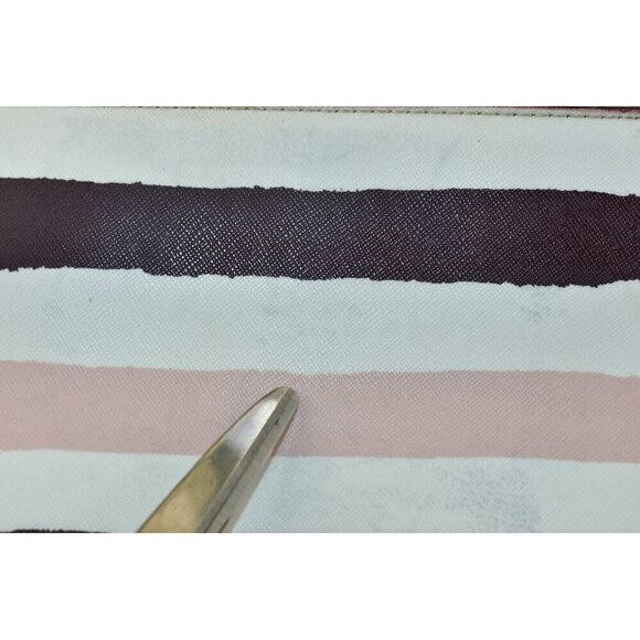 Kate Spade Women Grant Street Jules Grainy Striped Vinyl Shoulder Bag Beach Tote - Picture 4 of 16